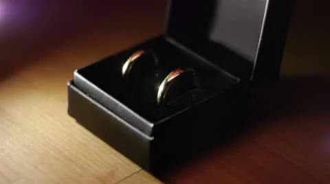 Wedding bands in a box Stock Footage 11849409