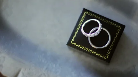 Wedding Bands On Top of Box Stock Footage 57455105