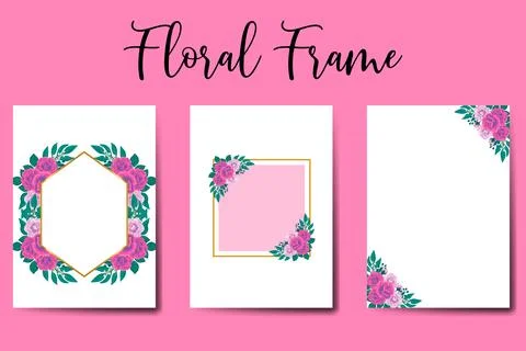Wedding banner flower background, Digital watercolor hand drawn Rose Flower.. Stock Illustration
