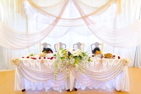 Wedding banquet table 库存照片