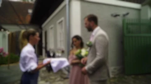 The wedding banquet. The wedding tradition of breaking a plate. blur Stock Footage 279720237