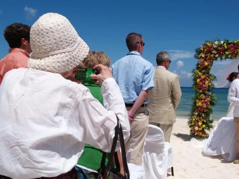 Wedding on the beach in mexico Stock Photos