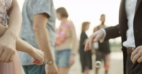 Wedding beach party Stock Footage 100585003