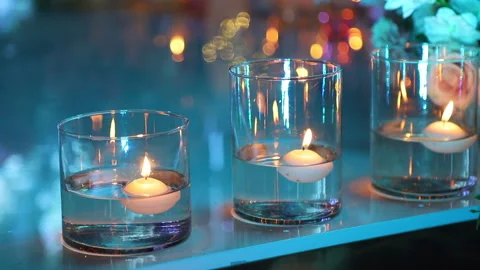 Wedding beautiful candles Stock Footage 264069823