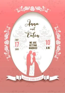 Wedding beautiful card Stock Illustration