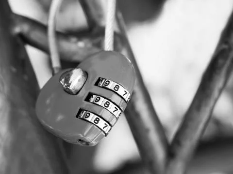 Wedding beautiful lock with digital code Stock-Fotos