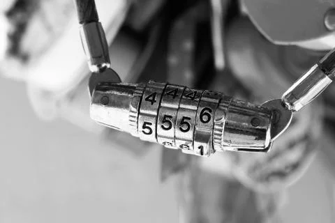 Wedding beautiful lock with digital code 스톡 사진