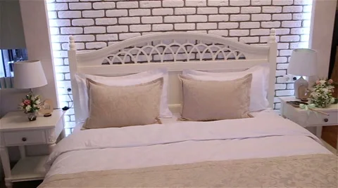 Wedding bed Stock Footage 47139977