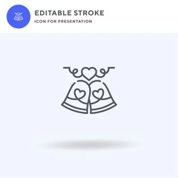 Wedding Bells icon vector, filled flat sign, solid pictogram isolated on whit イラスト素材