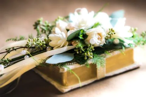 Wedding Bible Decor Stockfoto's