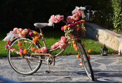 A wedding bicycle Foto stock