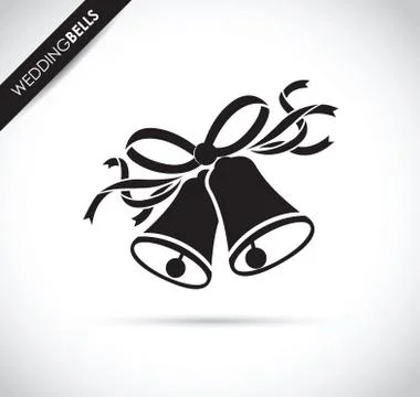 A wedding black bells Stock Illustration