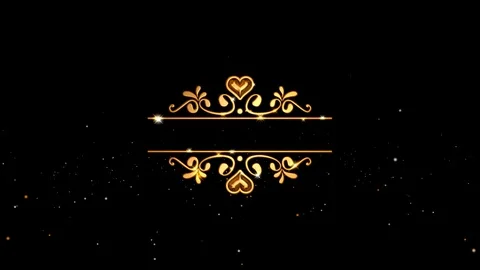 Wedding Border Gold Text Intro Background Stock Footage 123329644