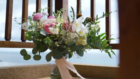 Wedding bouquet Blur background.	 Stock Footage 156396301
