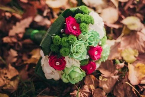 Wedding bouquet bride groom Stock Photos