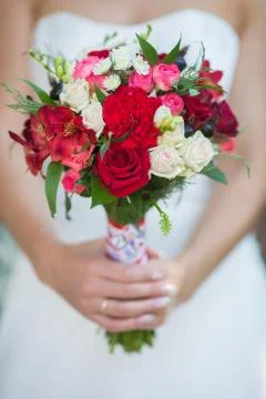 Wedding bouquet of the bride Stock Photos