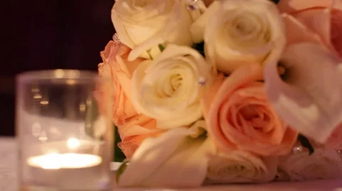 Wedding bouquet candle Stock Footage