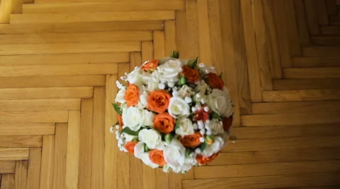 Wedding bouquet on the floor Stock Footage 62622827