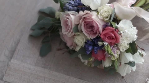 Wedding bouquet on the floor Stock Footage 65326561