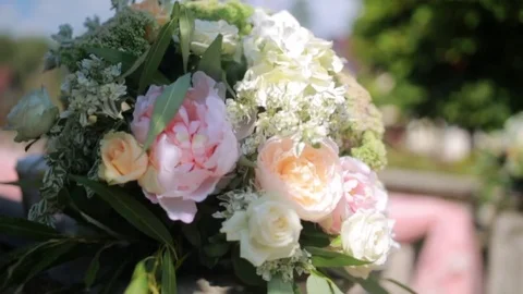 Wedding bouquet on the floor Stock Footage 78629770