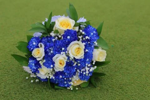 Wedding bouquet on a grass Stock Photos