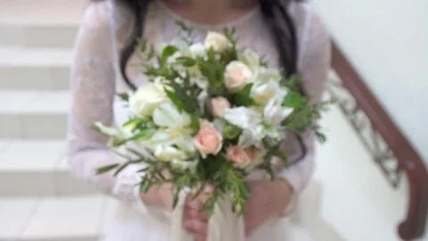 Wedding bouquet in the hands of the bride, concept Stock-Footage 82970063