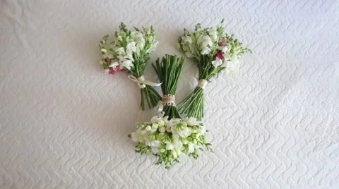 Wedding bouquet in an interesting angle Stock Footage 60122551