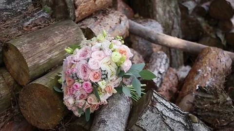 Wedding bouquet with nature Stock Footage 82118044