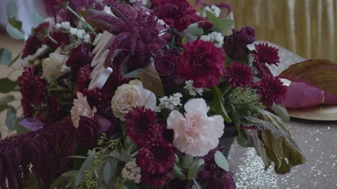 Wedding bouquet panoramic shot. 库存影片 148893799