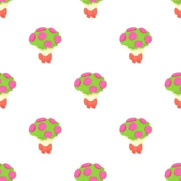 Wedding bouquet pattern seamless vector Stock Illustration