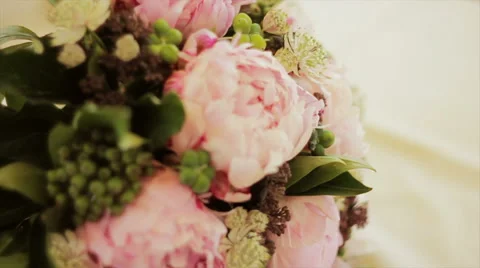 Wedding Bouquet With Peonies Stock Footage 61999280