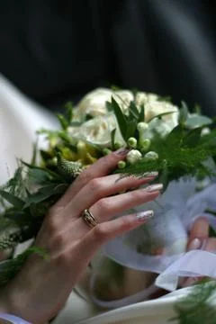 Wedding bouquet ring Stock Photos