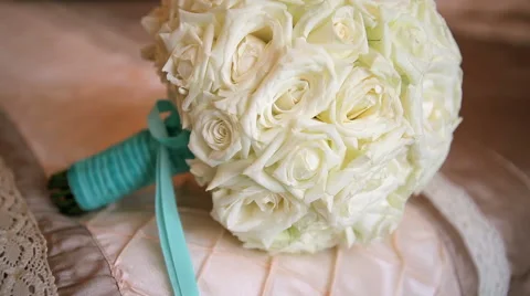 Wedding bouquet of roses Stock Footage 46534059