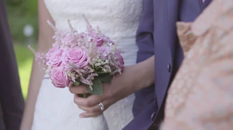 Wedding bouquet slow motion Stock Footage 38713425