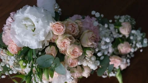 Wedding bouquet on the table 7 Video stock 315417662