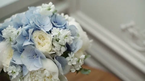 Wedding bouquet on table Stock Footage 72673551