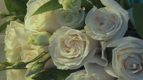 The wedding bouquet is on the table Stock Footage 168008882