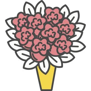 Wedding bouquet vector icon isolated Stock Illustration