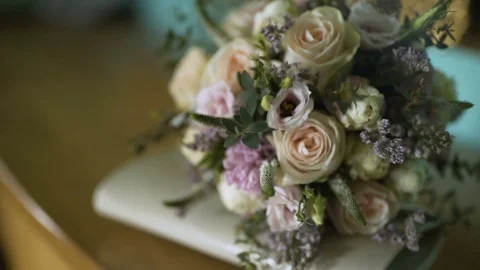 Wedding bouquet - wedding preparations Video stock 80691746