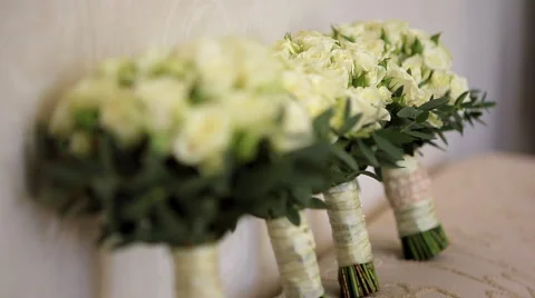 Wedding bouquets of roses Stock Footage 46839178
