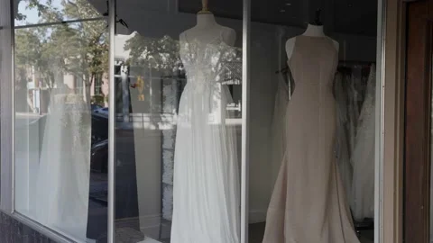 Wedding boutique store front Stock Footage 165314713