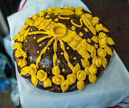 Wedding bread - loaf (cake). Wedding bread. Stock Photos