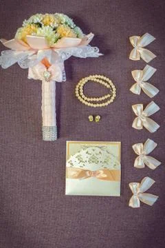 Wedding bride attributes Stock Photos