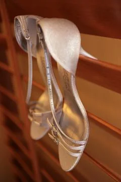 Wedding bride shoes Stock Photos