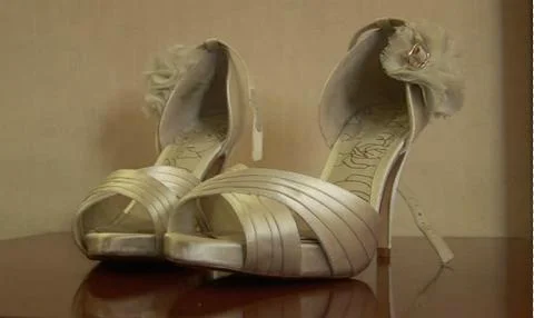 Wedding Bride Shoes Stock Photos