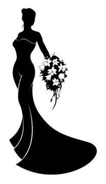 Wedding Bride Silhouette Illustrazione stock