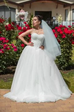 Wedding bride smiling Foto stock