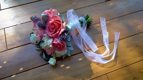 Wedding - bride's bouquet 2 Stock Footage 148092411