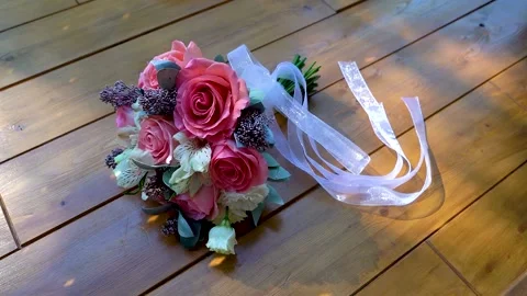 Wedding - bride's bouquet 3 Stock Footage 148092407