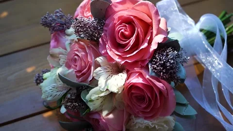 Wedding - bride's bouquet 5 Stock Footage 148092409